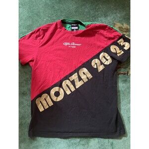 Alfa Romeo Racing MONZA F1 2023 Team XL T Shirt Red Green Gold Race Authentic